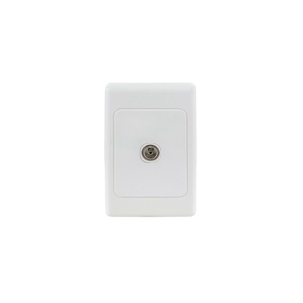 Clipsal 2000 Series TV Outlet 1 Gang Coax 75 Ohm F-Type Bk White - 2031VTV75F-WE