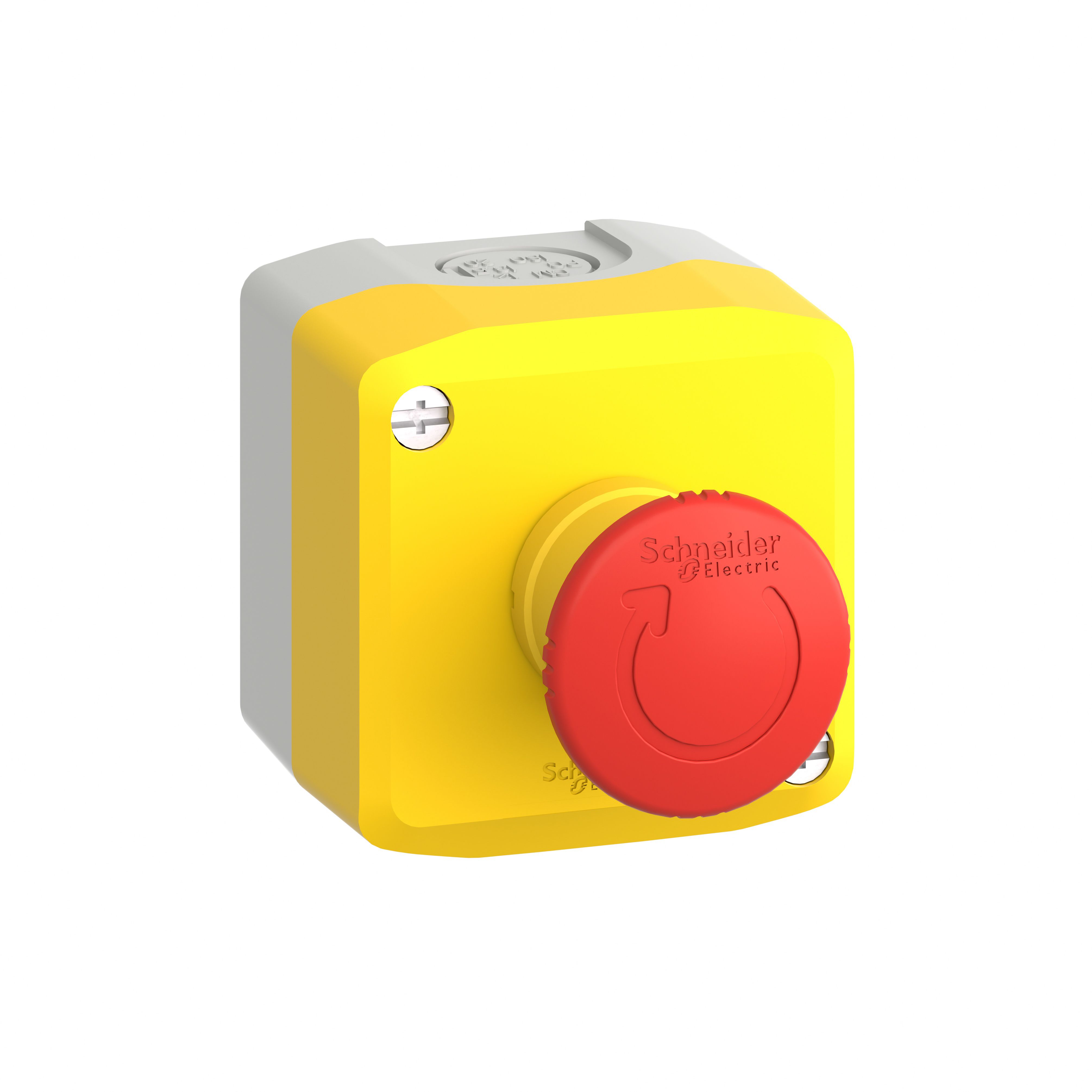 Schneider Harmony Xald, Xalk, Control Station, Plastic, Yellow, 1 Red Mushroom Head Push Button - XALK178E