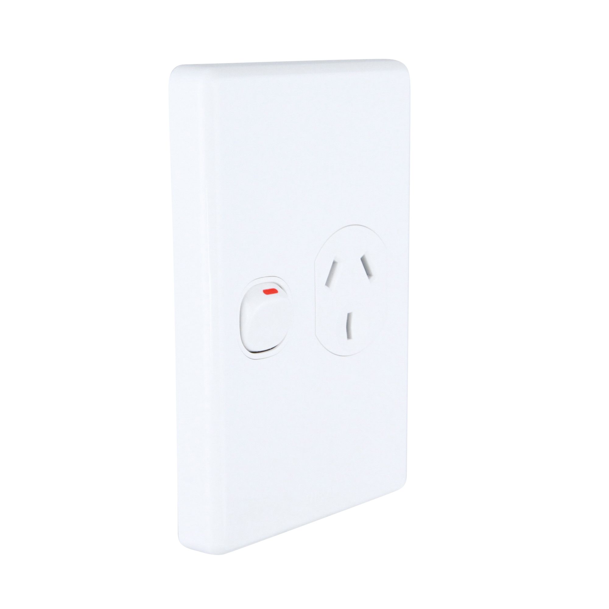 Clipsal Classic C2000 Series Single Powerpoint 250V 10Amp Vertical Switch Socket Outlet White - C2015V-WE