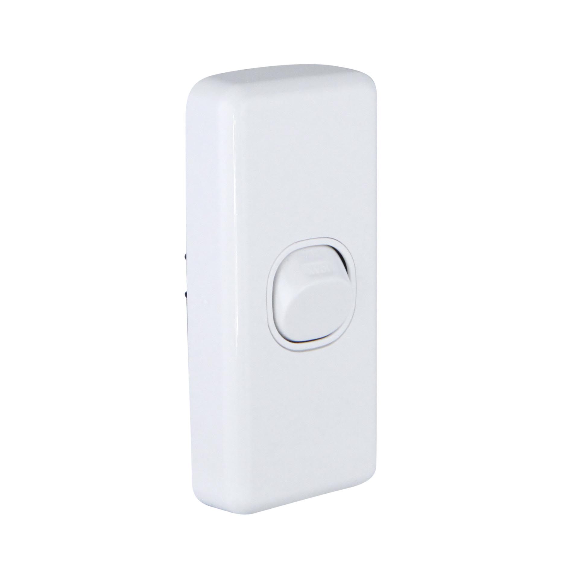 Clipsal Classic C2000 Series Single Gang Flush Light Switch 10Amp Vertical Architrave White - C2030-WE